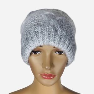 New Anthropologie Ombre Cable Knit Hat With Sherpa Lining